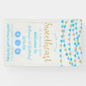 Hanging Love Hearts Sweetheart Birthday Welcome Spandoek (Horizontaal)