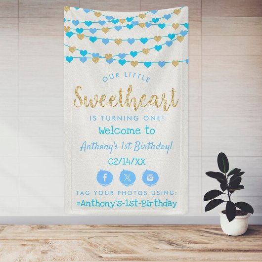 Hanging Love Hearts Sweetheart Birthday Welcome Spandoek