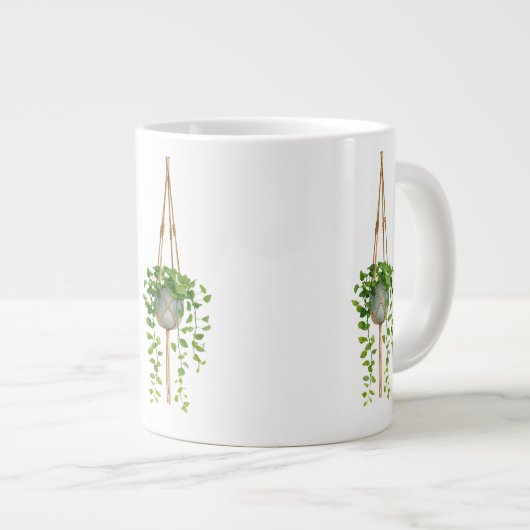 Hanging Macrame Plant Holder Boho Mug Grote Koffiekop (Voorkant rechts)