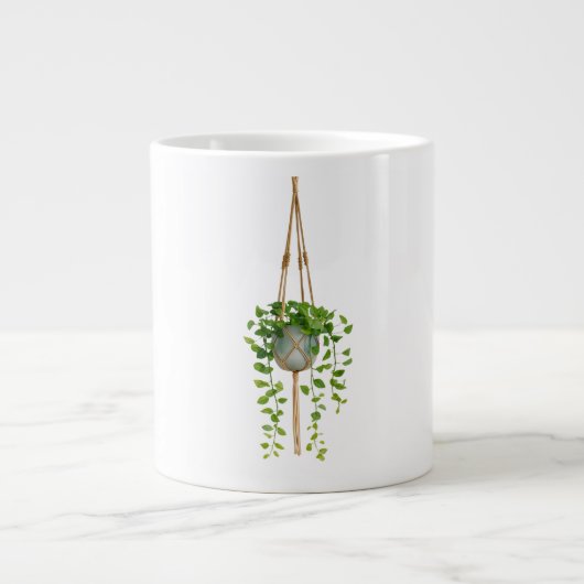 Hanging Macrame Plant Holder Boho Mug Grote Koffiekop (Voorkant)