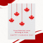 Hanging Maple Leaf Canada Day Briefkaart
