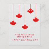 Hanging Maple Leaf Canada Day Briefkaart (Voorkant)