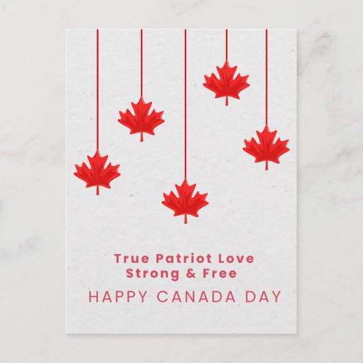 Hanging Maple Leaf Canada Day Briefkaart (Voorkant)