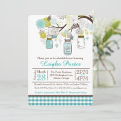 Hanging Mason Jars Baby of Vrijgezellenfeest nodig Kaart (Staand voorkant)