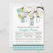 Hanging Mason Jars Baby of Vrijgezellenfeest nodig Kaart (Voorkant)