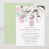 Hanging Mason Jars Wedding Kaart (Voorkant / Achterkant)