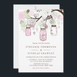 Hanging Mason Jars Wedding Kaart<br><div class="desc">Vier uw liefdesverhaal met onze aanpasbare metselaarpotten huwelijksuitnodiging met delicate metselaarpotten, romantische bloemen en lieve kleine vogels. Deze romantische huwelijksuitnodiging is ideaal voor rustieke, , tuin- of lentebruiloften en voegt een vleugje grillige elegantie toe aan uw speciale dag. Personaliseer de tekst, het lettertype en kies andere kleuren om moeiteloos bij...</div>