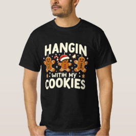 Hanging met mijn koekjes grappige kerst t-shirt