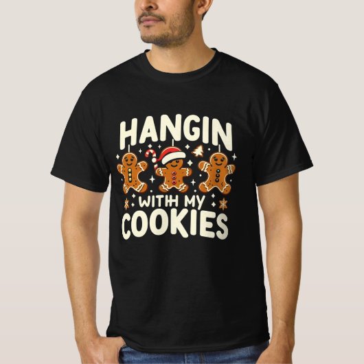 Hanging met mijn koekjes grappige kerst t-shirt (Voorkant)