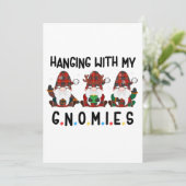 hanging met my gnomies christmas feestdagenkaart (Staand voorkant)