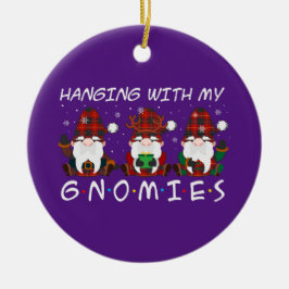 hanging met my gnomies christmas keramisch ornament