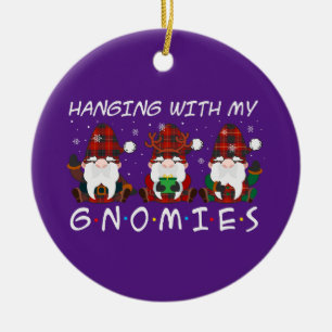 hanging met my gnomies christmas keramisch ornament
