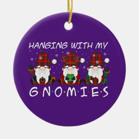 hanging met my gnomies christmas keramisch ornament (Voorkant)