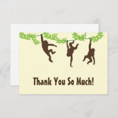 Hanging Monkey Dank je Bedankkaart (Voorkant / Achterkant)