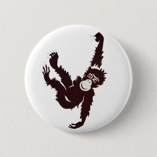 Hanging Monkey Ronde Button 5,7 Cm