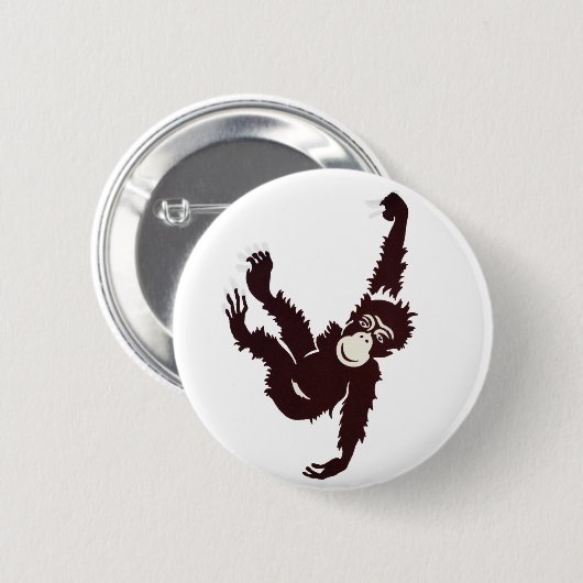 Hanging Monkey Ronde Button 5,7 Cm (Voorkant /achterkant)