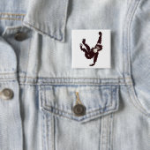 Hanging Monkey Vierkante Button 5,1 Cm (In situ)