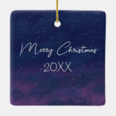 Hanging Moon Christmas Ornament op Pine Bough (Achterkant)