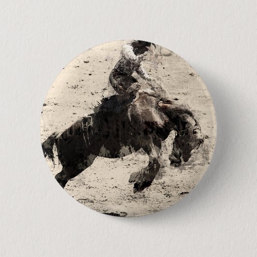 Hanging On - Bronco Busting Champ Ronde Button 5,7 Cm (Voorkant)