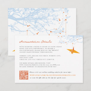 Hanging Origami Oranje Crane Asian Wedding Details Informatiekaartje