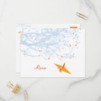 Hanging Origami Oranje Cranes Asian Wedding RSVP