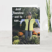 "HANGING OUT" HIER OM TE ZEGGEN ** GELUKKIGE VERJA KAART (Voorkant)