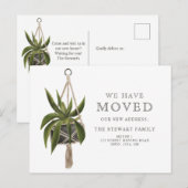 Hanging plant waterverf nieuwe woning verhuizen aankondigingskaart (Voorkant / Achterkant)