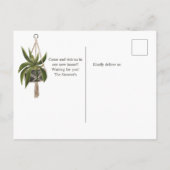 Hanging plant waterverf nieuwe woning verhuizen aankondigingskaart (Achterkant)