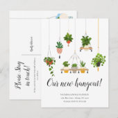Hanging Plants Nieuw Adres We Zijn Verhuisd Thuis Aankondigingskaart (Voorkant / Achterkant)
