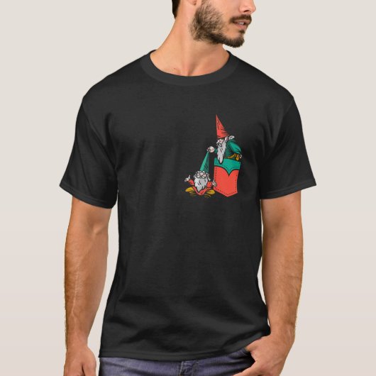 Hanging Pocket Gnome Gnomies  T-shirt