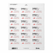 Hanging Red Paper Crane Asian Wedding Address Etiket (Full Sheet)