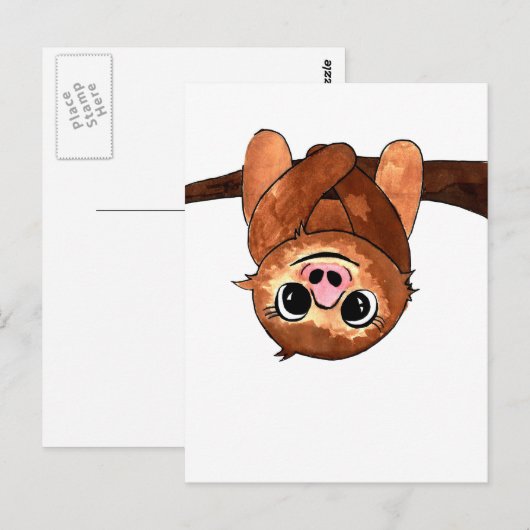 Hanging sloth briefkaart (Voorkant / Achterkant)