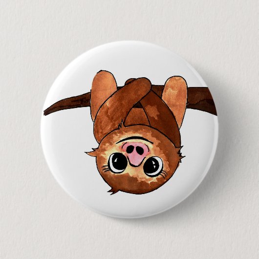 Hanging sloth ronde button 5,7 cm (Voorkant)