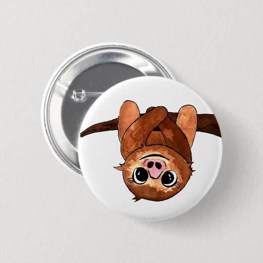 Hanging sloth ronde button 5,7 cm (Voorkant /achterkant)