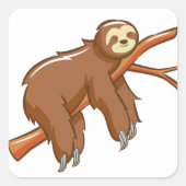 Hanging sloth vierkante sticker (Voorkant)