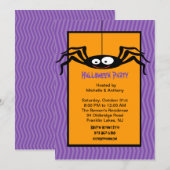 Hanging Spider Halloween Invitation Kaart (Voorkant / Achterkant)