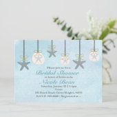 Hanging Starfish & Sand Dollars Beach Uitnodiginge Kaart (Staand voorkant)