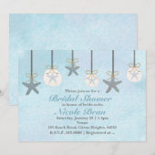 Hanging Starfish & Sand Dollars Beach Uitnodiginge Kaart (Voorkant / Achterkant)