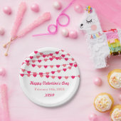 Hanging String Love Hearts Happy Valentine's Day Papieren Bordje (Feest)