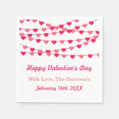 Hanging String Love Hearts Happy Valentine's Day Servet (Voorkant)