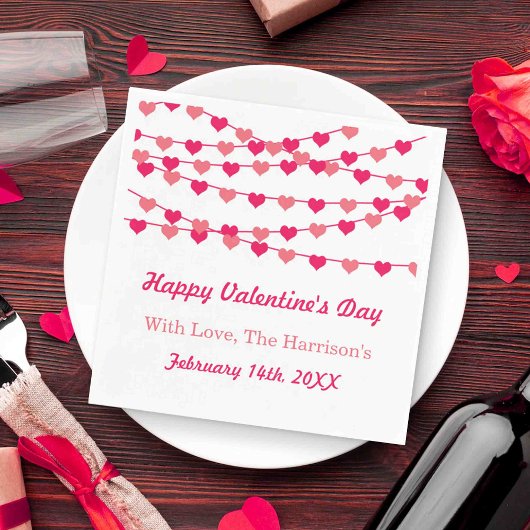 Hanging String Love Hearts Happy Valentine's Day Servet