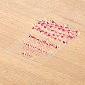 Hanging String Love Hearts Valentijnsdag Party Acryl Uitnodigingen (Laagn)