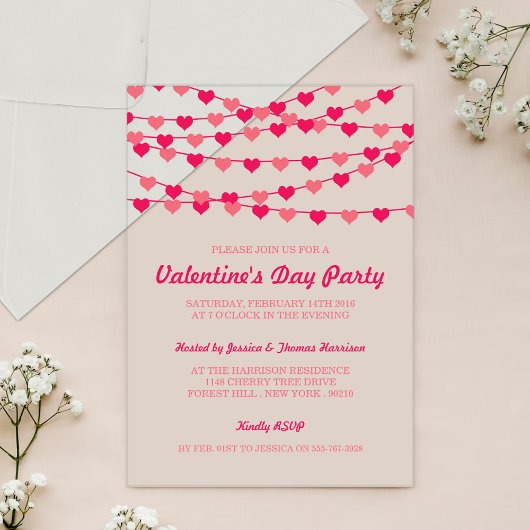 Hanging String Love Hearts Valentijnsdag Party Acryl Uitnodigingen