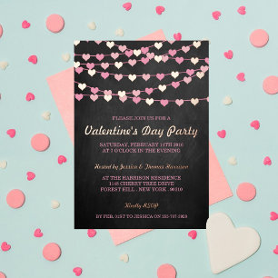 Hanging String Love Hearts Valentijnsdag Party Folie Uitnodiging