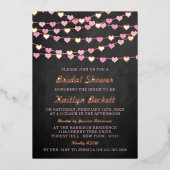 Hanging String Love Hearts Vrijgezellenfeest Real Folie Uitnodiging (Voorkant)