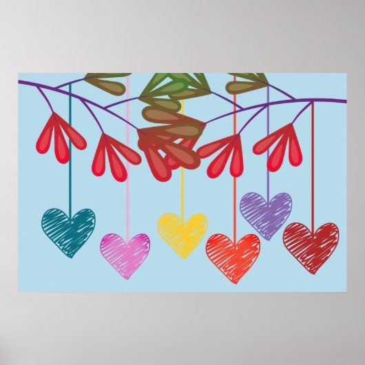 Hanging Tree Hearts Poster (Voorkant)