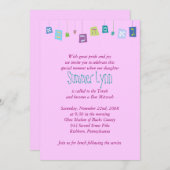 HANGING VAN HEBREW LETTERS Bat Bar Mitzvah Uitnodi Kaart (Voorkant / Achterkant)