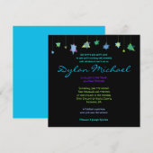 HANGING VAN HEBREW LETTERS Bat Bar Mitzvah Uitnodi Kaart (Voorkant / Achterkant)