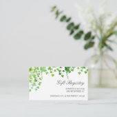 Hanging Vines Greenery Wedding Gift Registry Kaart (Staand voorkant)