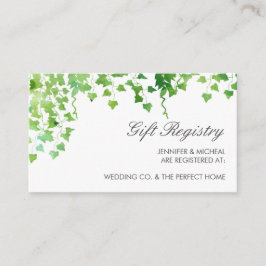 Hanging Vines Greenery Wedding Gift Registry Kaart